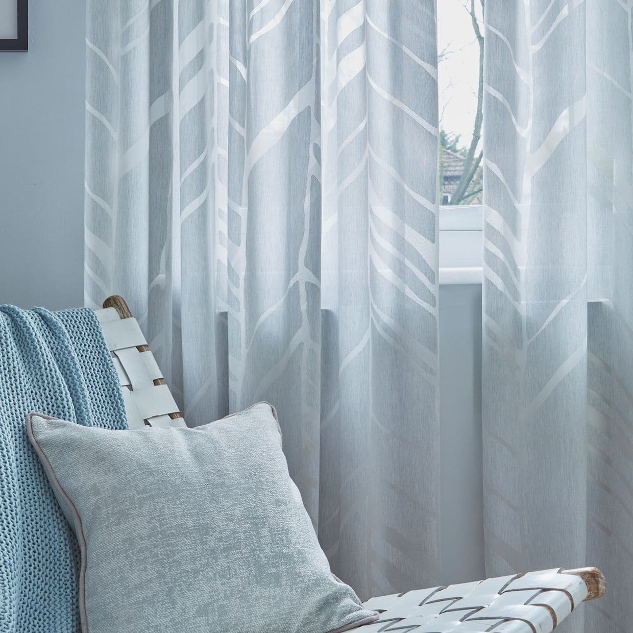 Alpine Silver Voile Curtain