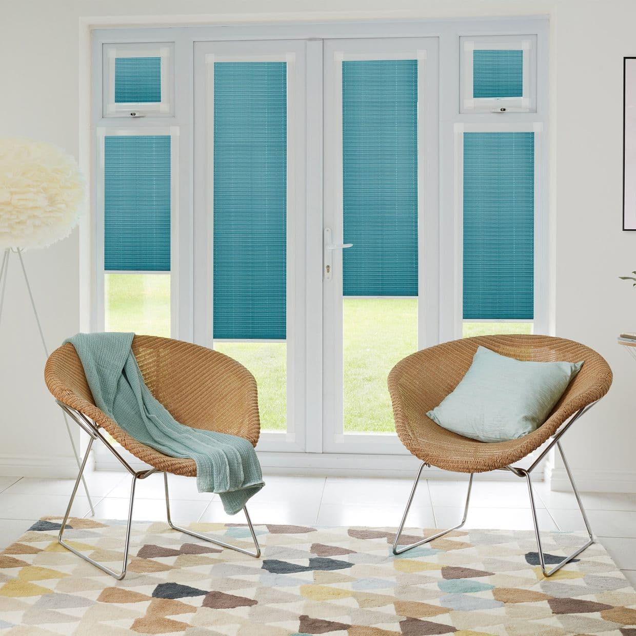 Thermashade Blackout Turqoise Perfect fit Pleated blind
