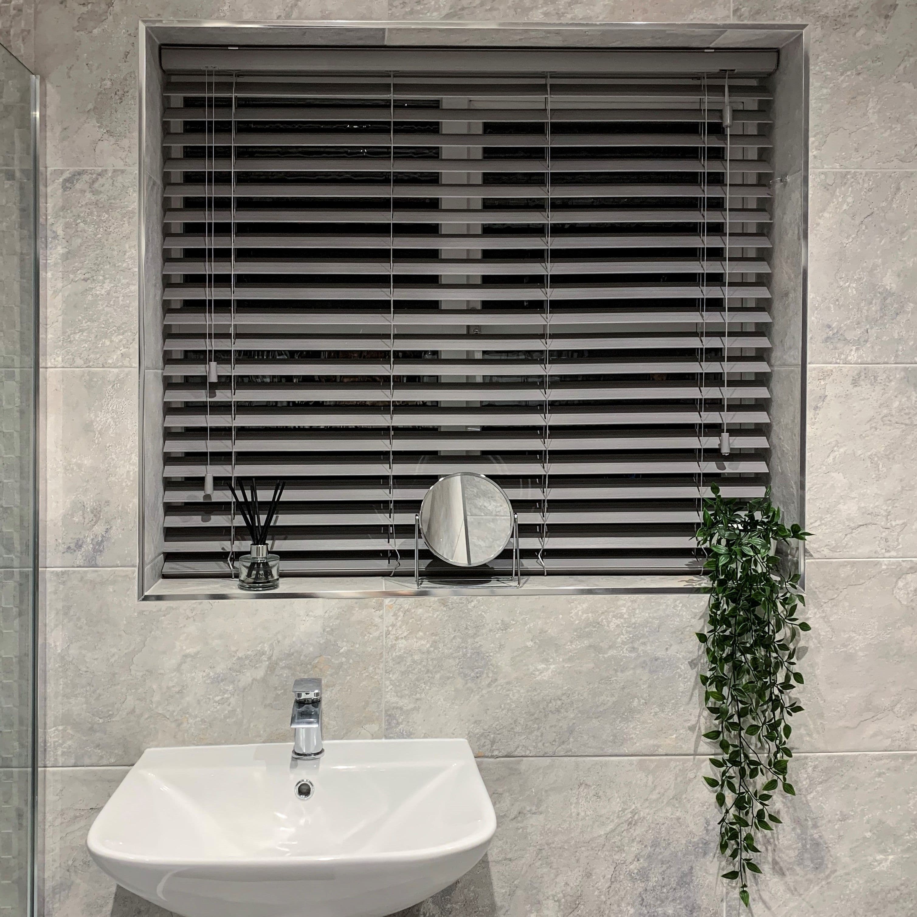 Mirage Charcoal Faux Wood Venetian