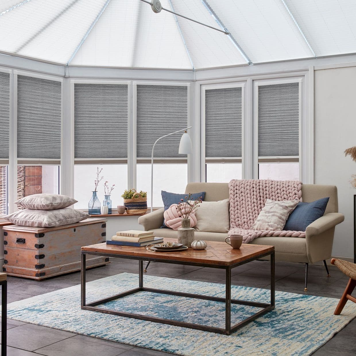 Montoya Grey Conservatory Side Pleated Blind