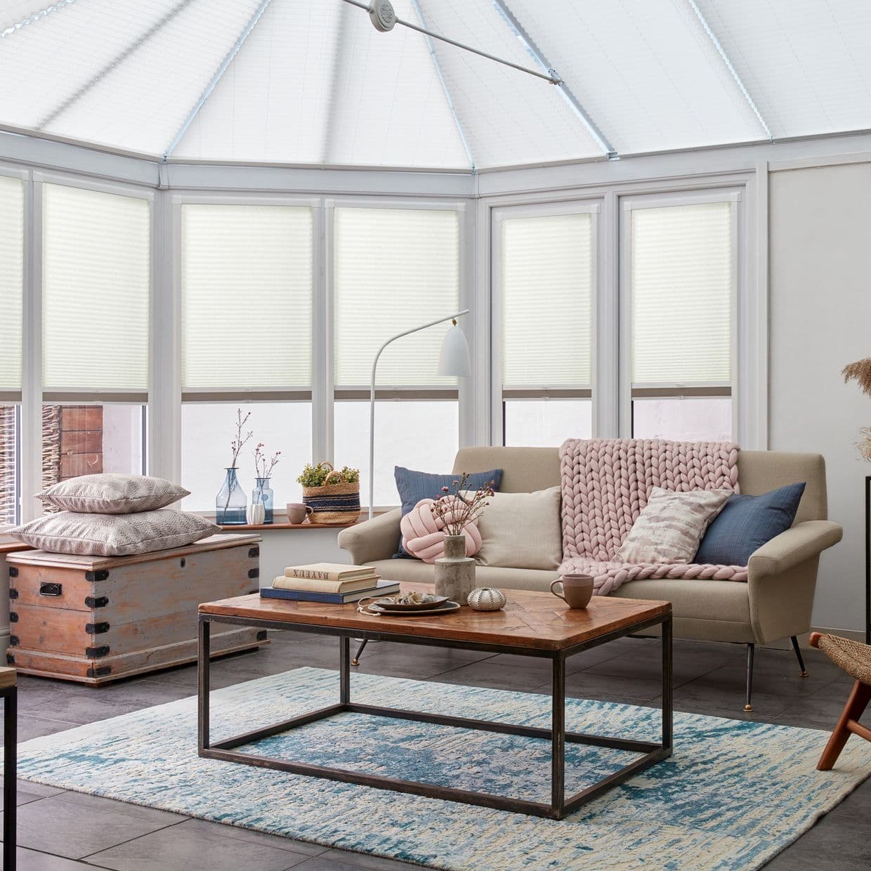 Stratford White Conservatory Side Pleated Blind