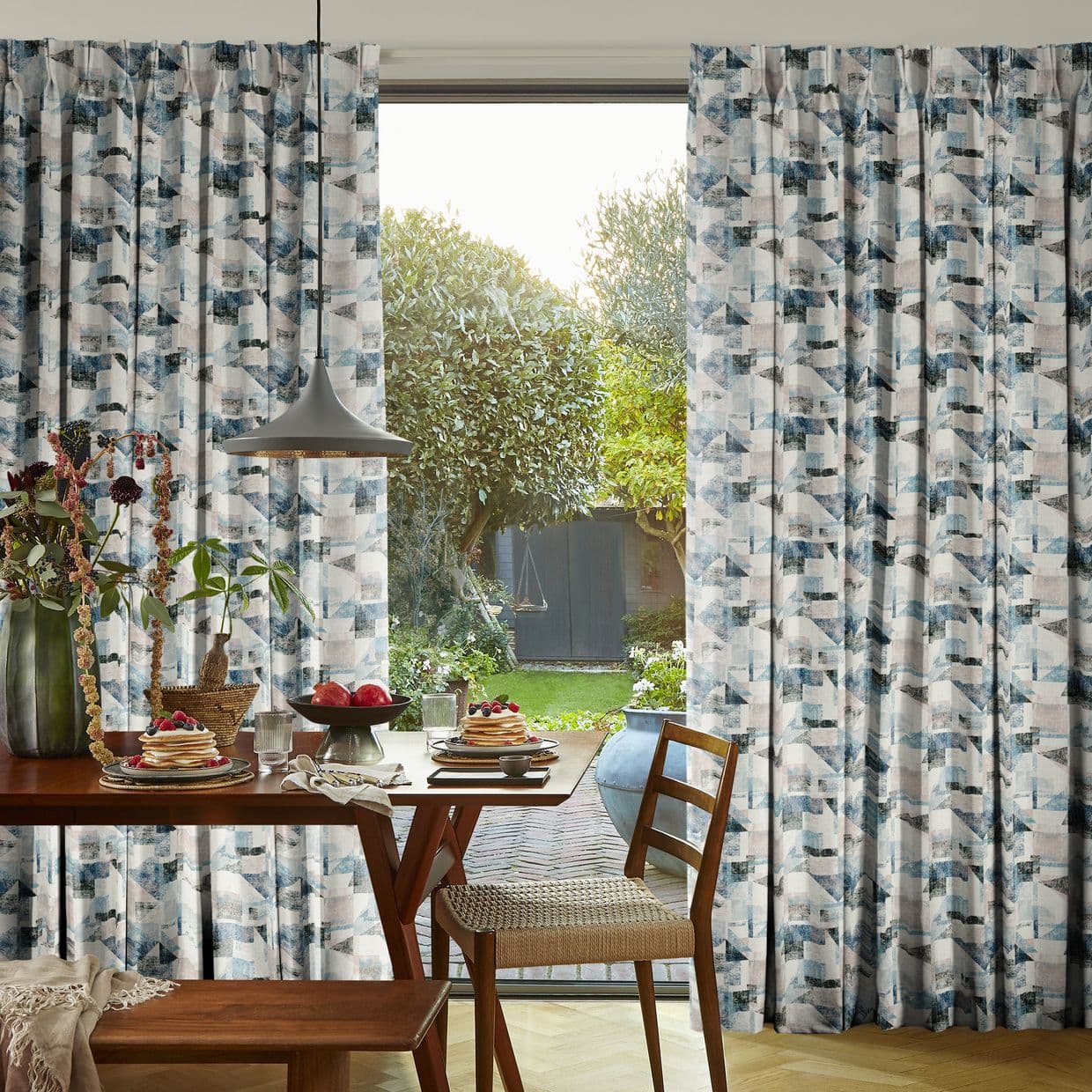 Fraction Blue Curtain