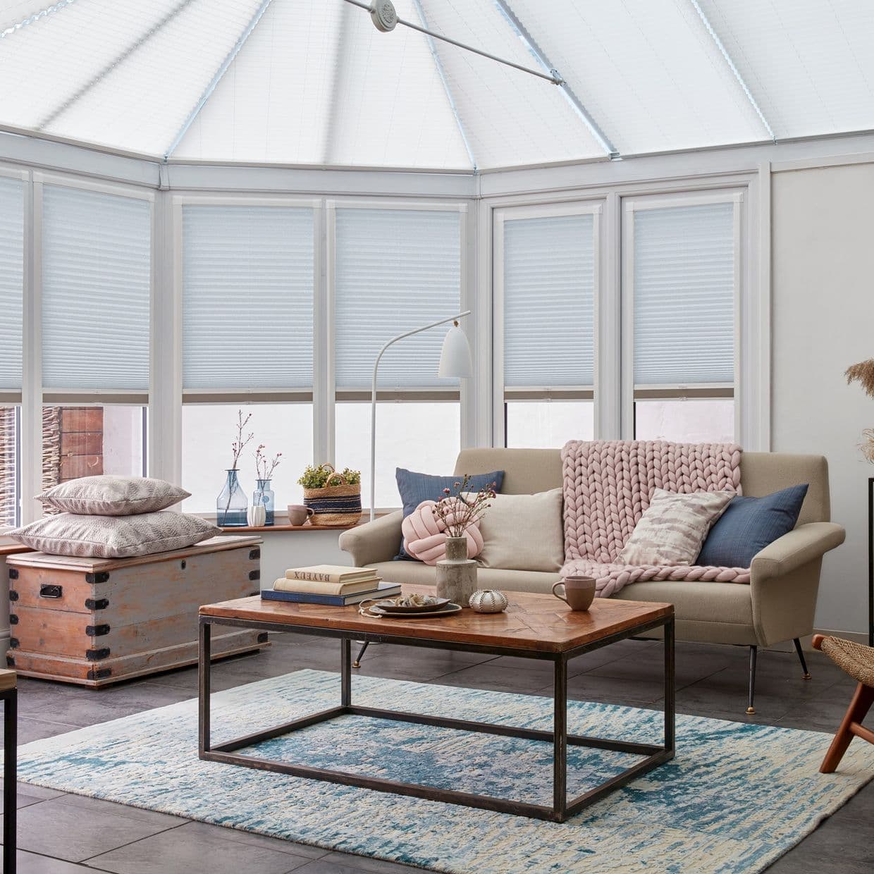 Profusion White Conservatory Side Pleated Blind