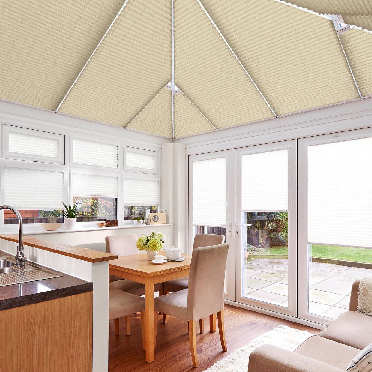 Bali Pearl Conservatory Roof Pleated Blind