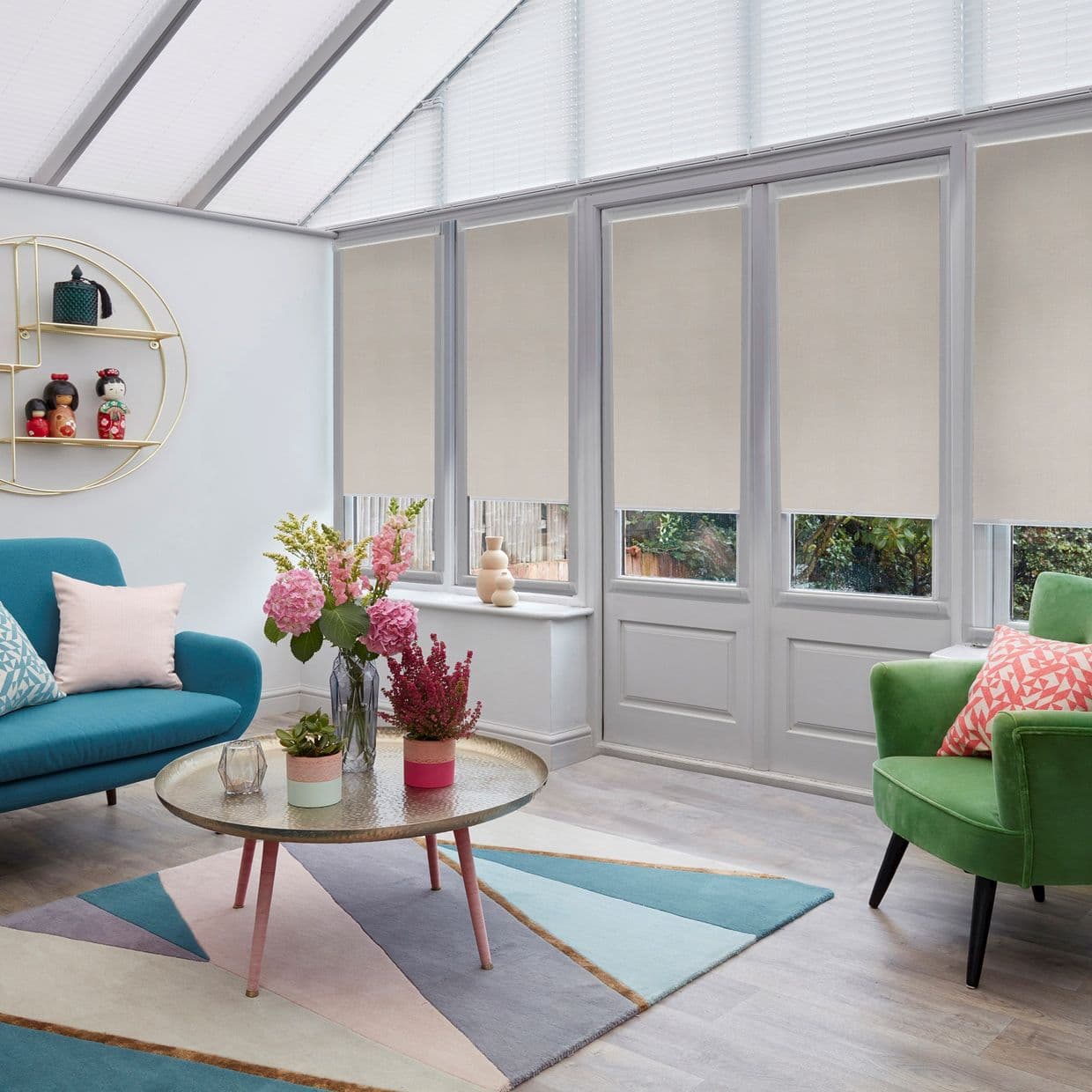 Speckle Pink lemonade Conservatory Roller blind