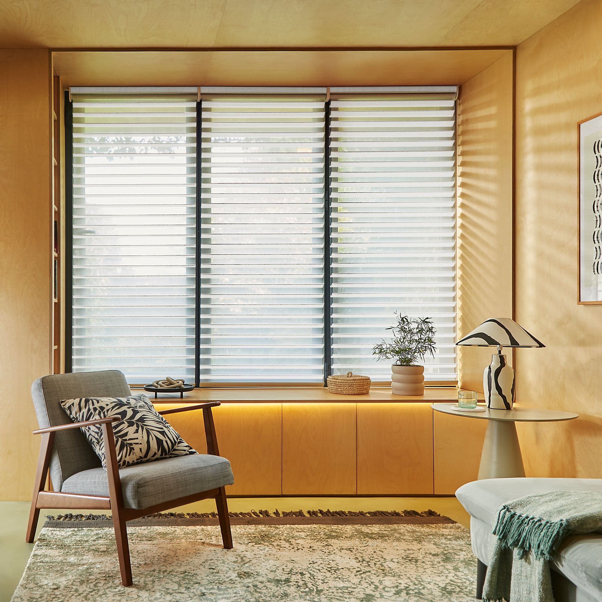 Whisper White Triple Shade Blind