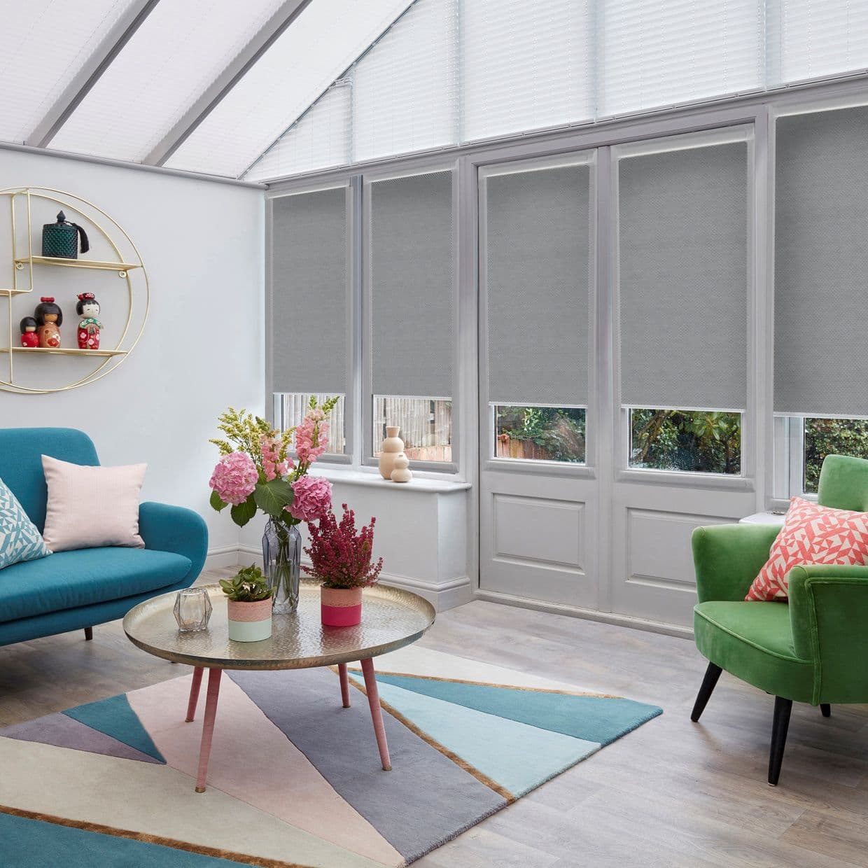 Battersea Silver Conservatory Roller blind
