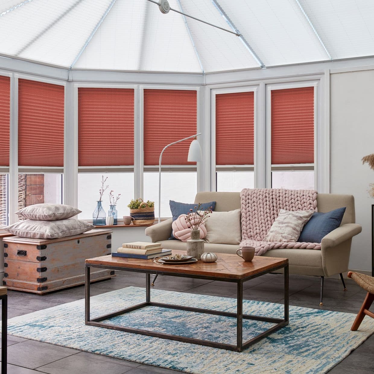 Thermashade Red Conservatory Side Pleated Blind