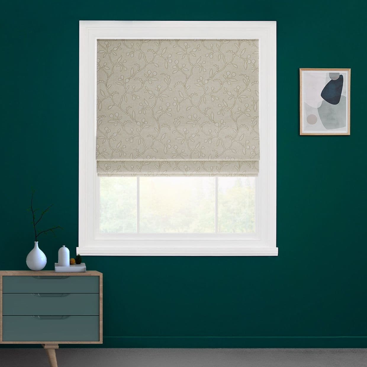 Adhara Silver Birch Roman blind