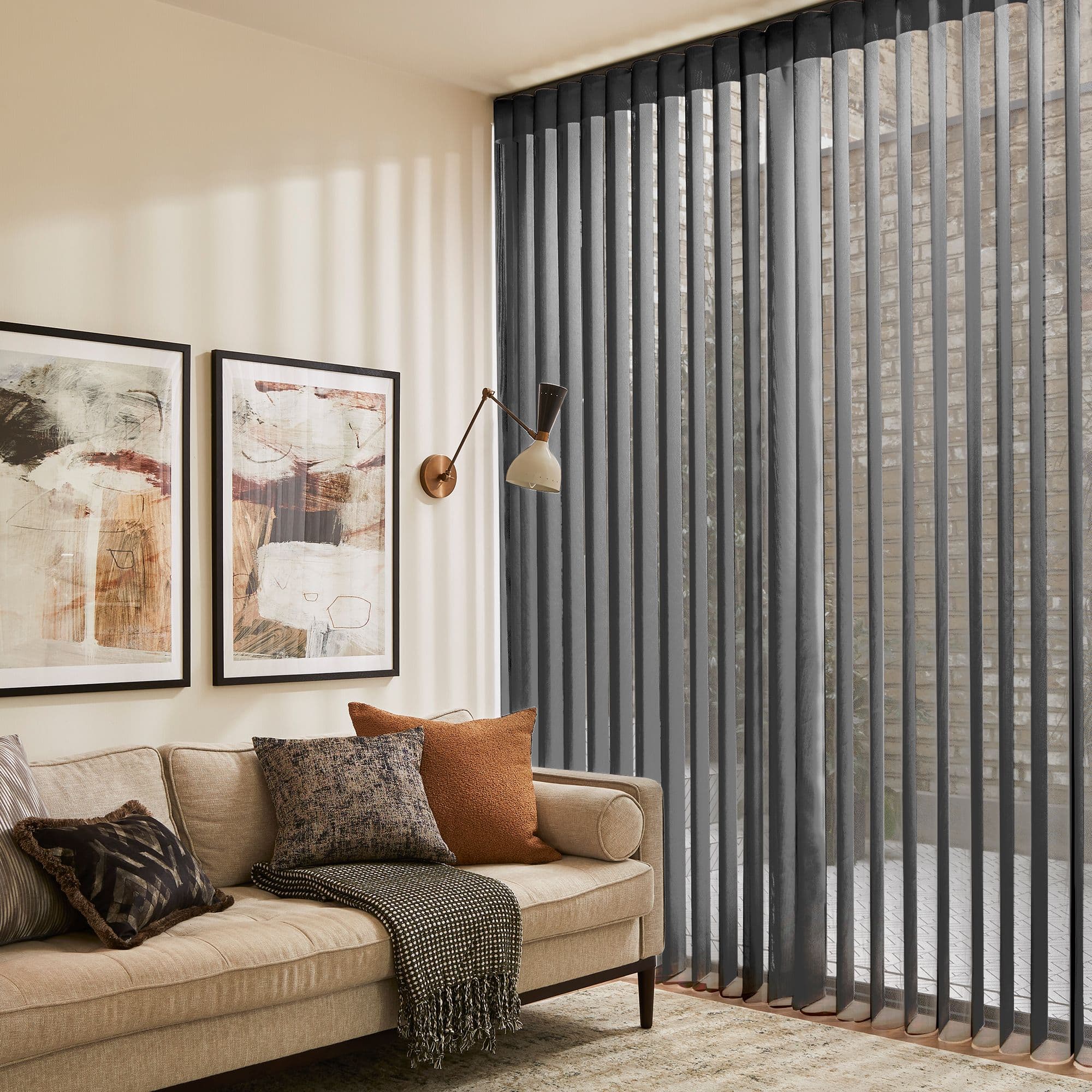 Moonlit Black Diffused Vertical blind