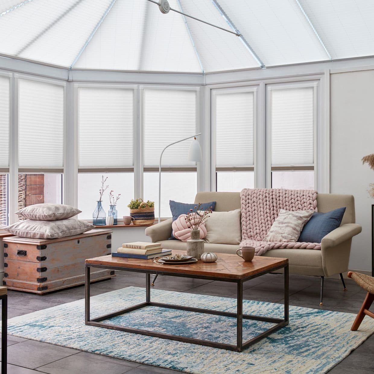 Midas Grey Conservatory Side Pleated Blind