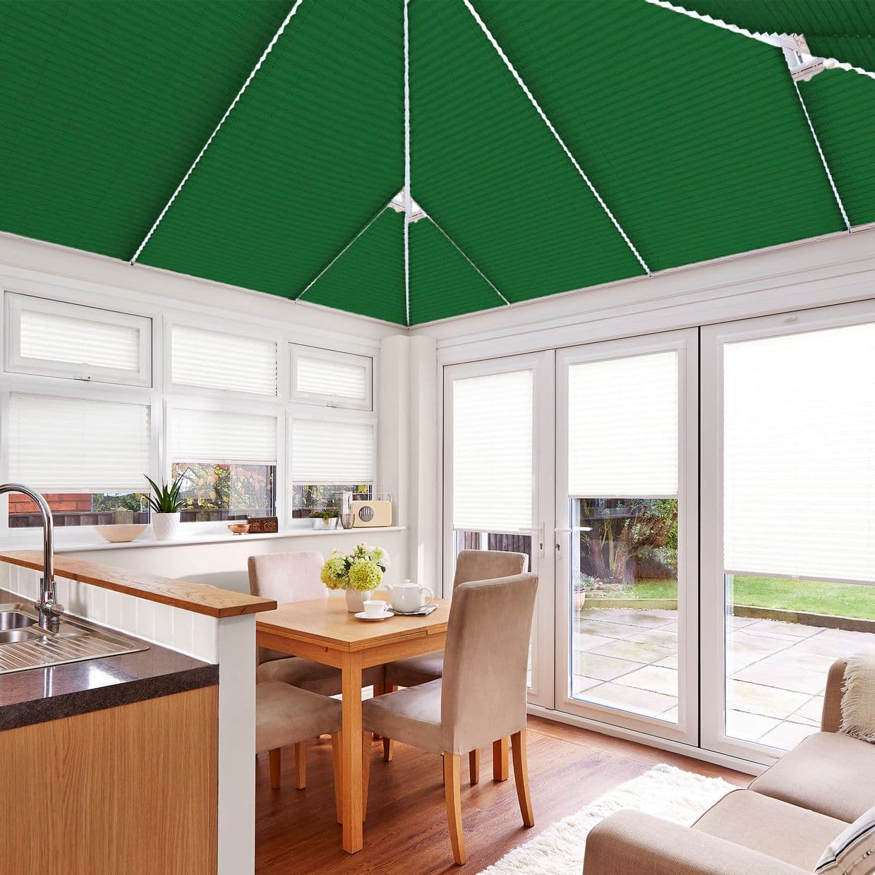 Tocarra Lime Conservatory Roof Pleated Blind