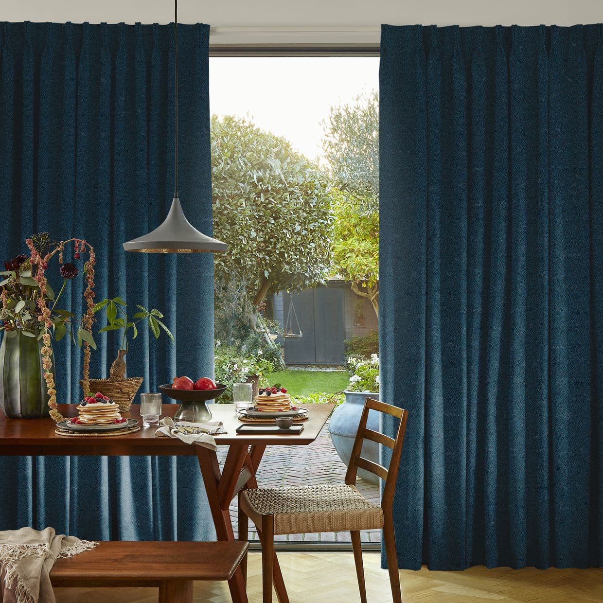 Soho Bouclé Indigo Curtain