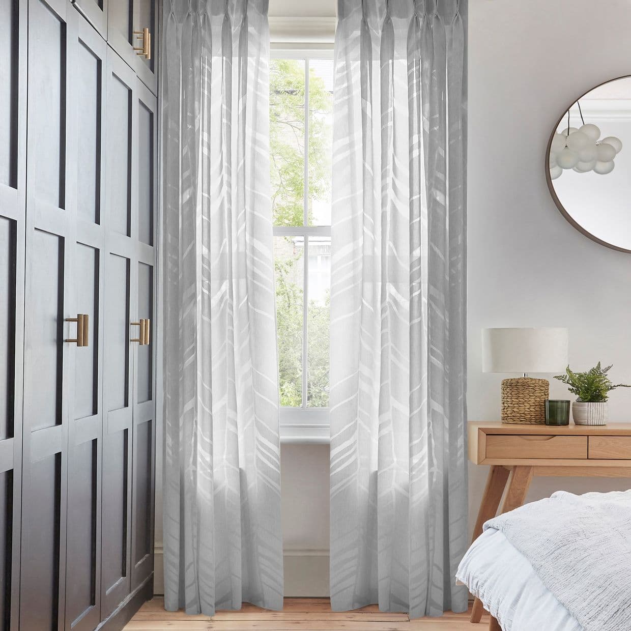 Alpine Silver Voile Curtain