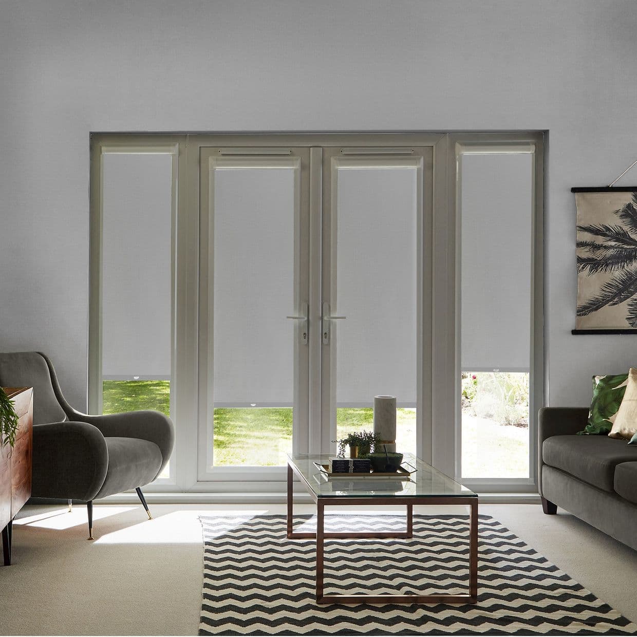 Iowa Blackout Frost Perfect Fit Roller blind