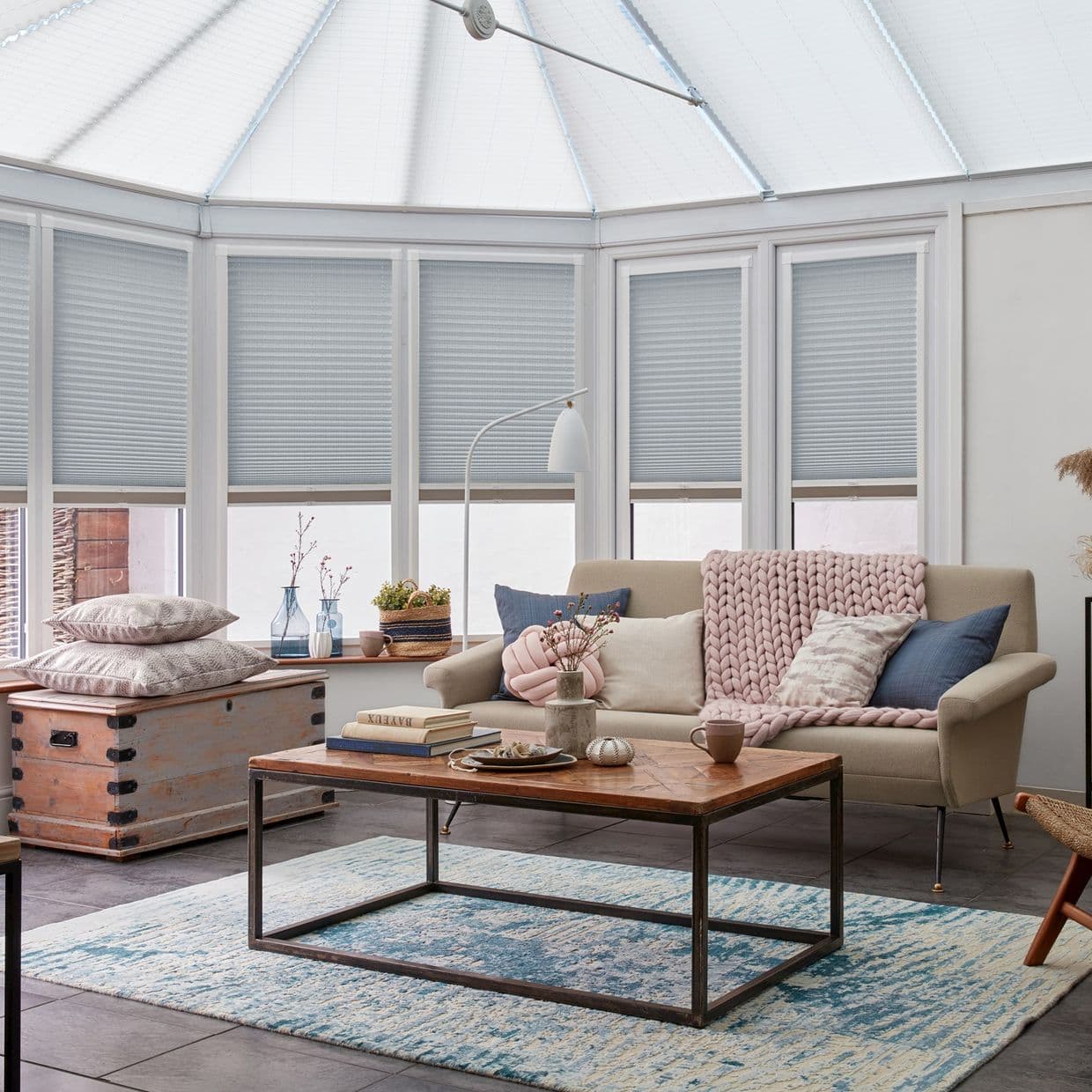 Relife Grey Conservatory Side Pleated Blind