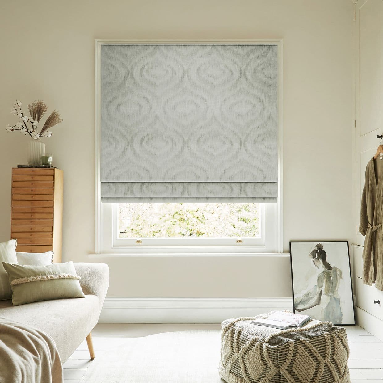 Tranquil Mist Roman Blind