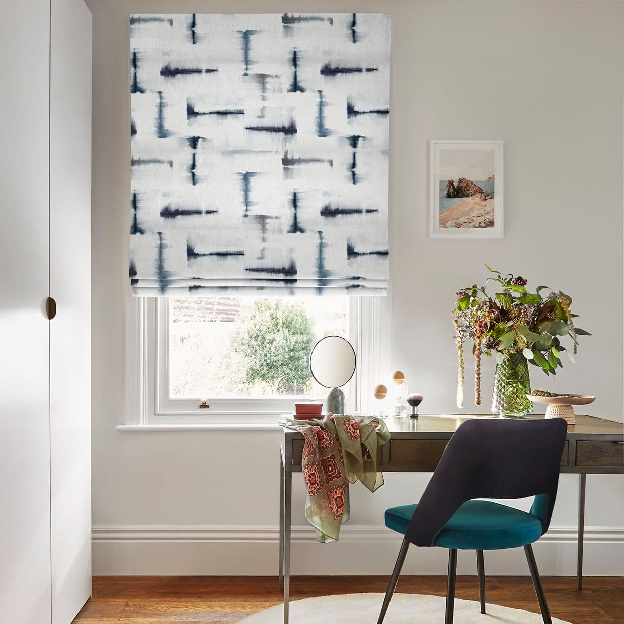 Expression Sky Blue Roman blind