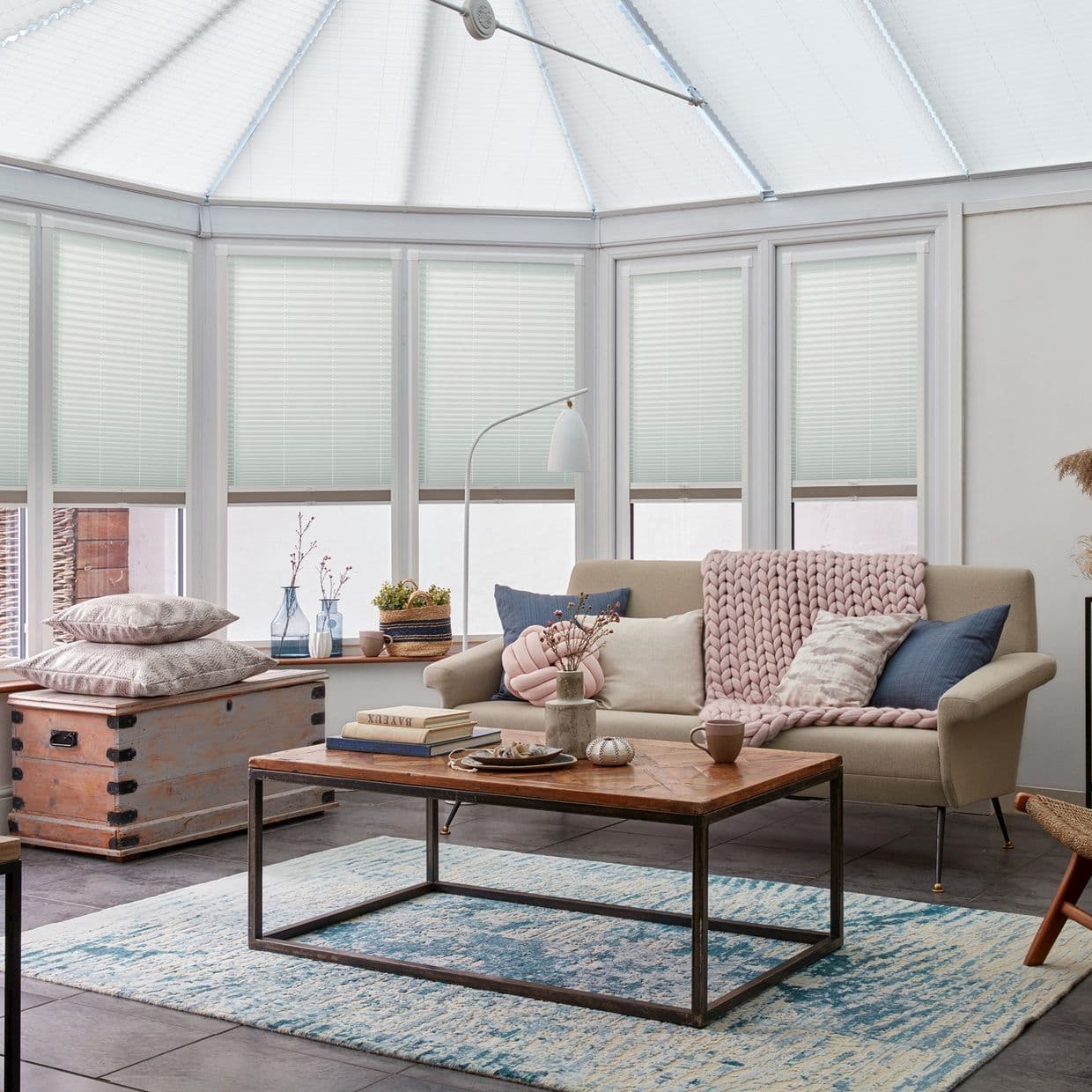 Malbec Grey Conservatory Side Pleated Blind