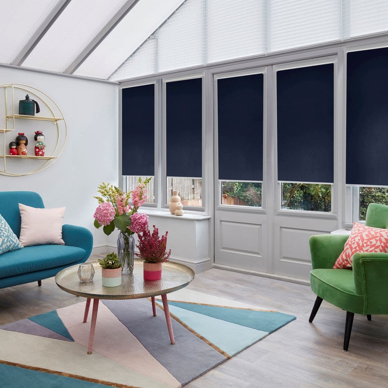 Prism Navy Conservatory Roller blind